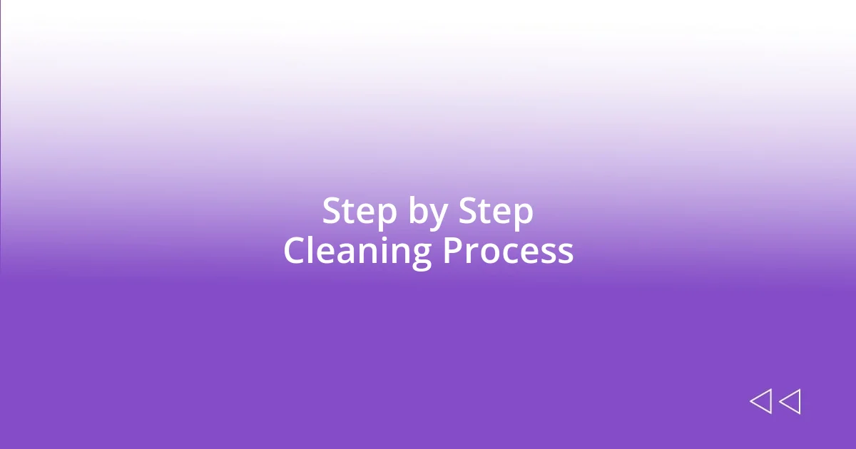 Step by Step Cleaning Process