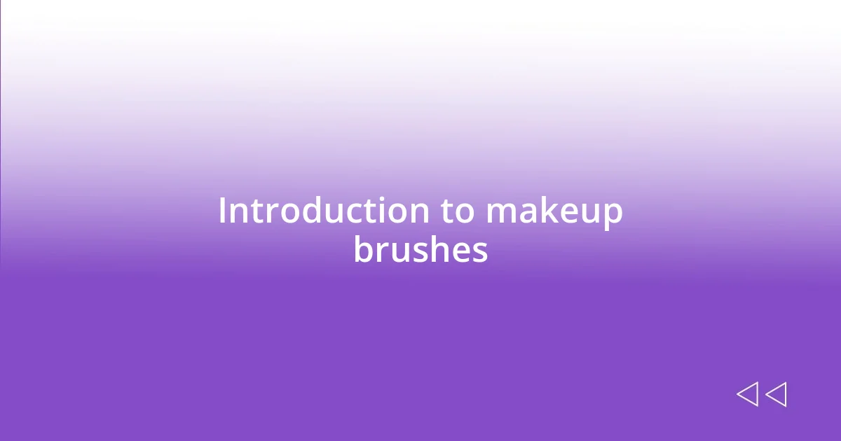 Introduction to makeup brushes