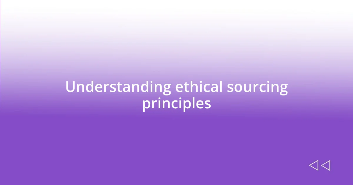 Understanding ethical sourcing principles